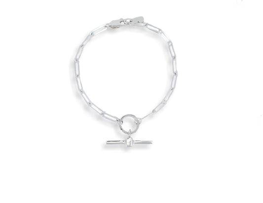 Silver 'T' Bar Bracelet