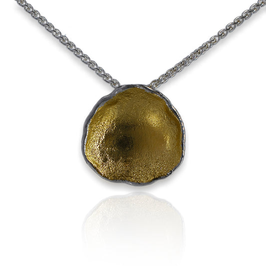 Silver & Gold Organic Large Pendant